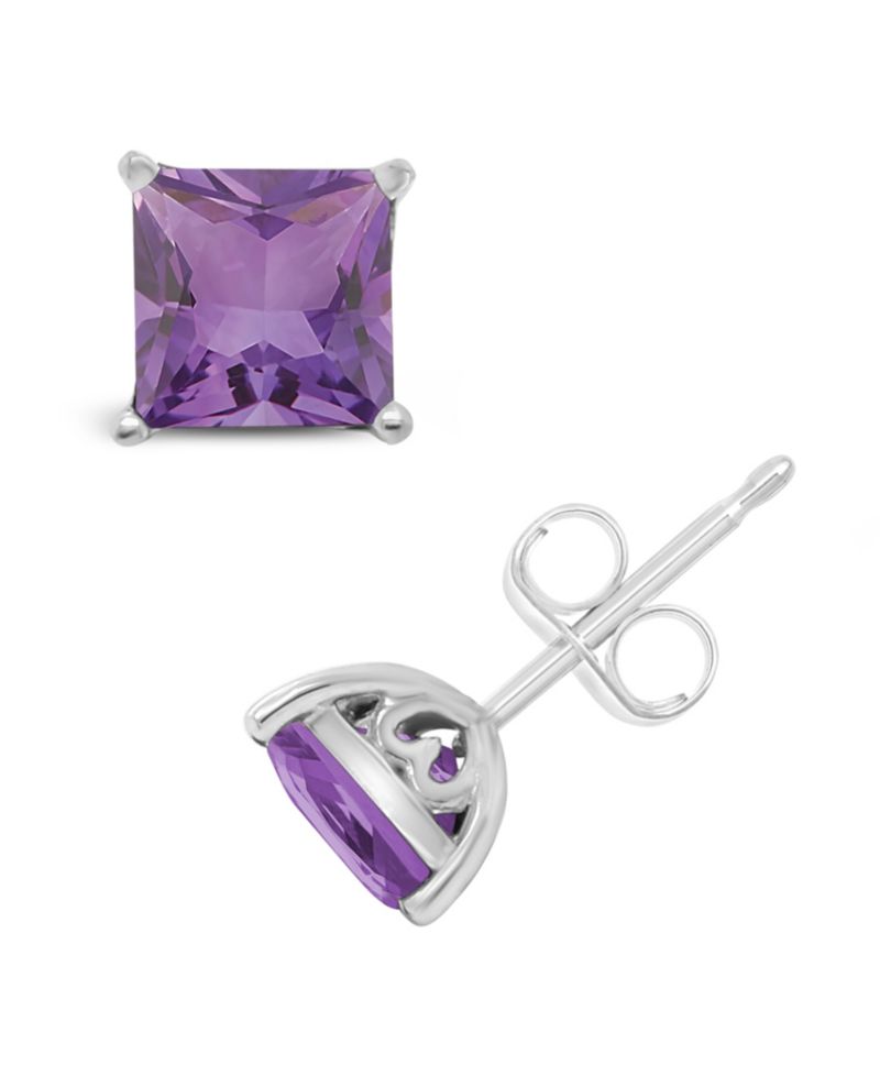 Blue Topaz (2-7/8 ct. t.w.) Stud Earrings in Sterling Silver. Also Available in Amethyst (2-1/6 ct. t.w.)