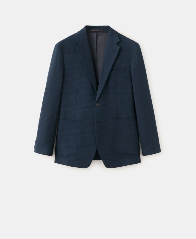 Men's Slim-Fit Striped Linen-Cotton Suit Blazer