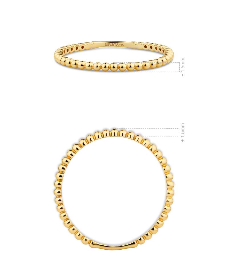 Beaded Ball Ring in 14K Gold