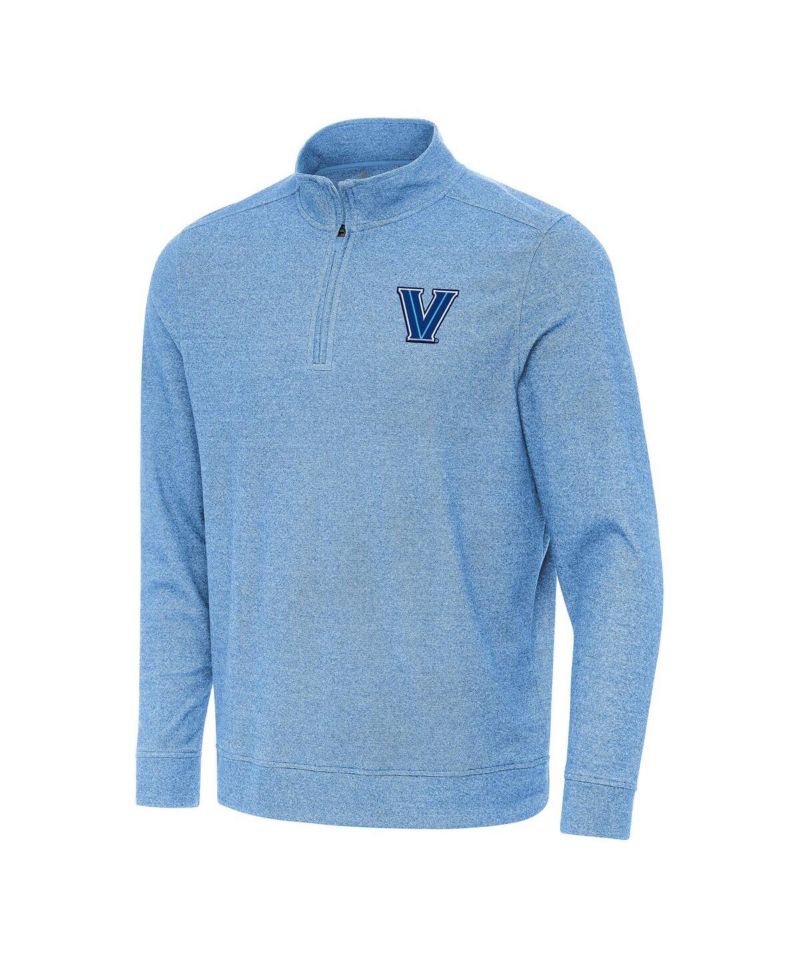 Men's Heather Powder Blue Villanova Wildcats Subtle Quarter-Zip Sweatshirt