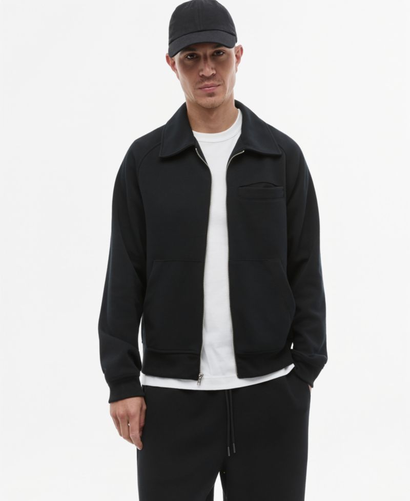 Men's Relaxed-Fit Sweatshirt-Knit Jacket