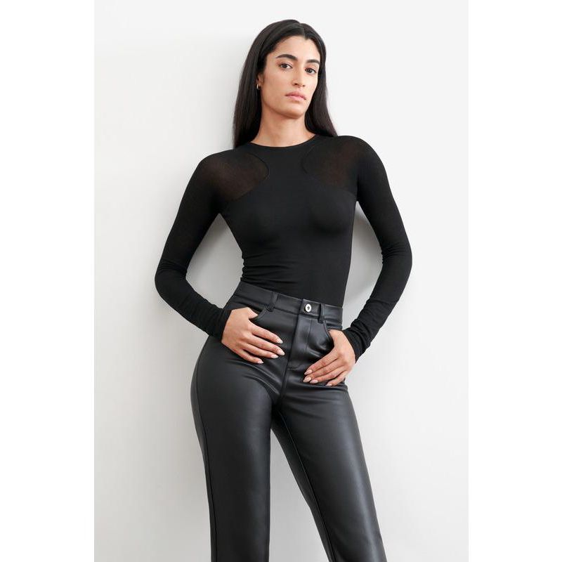 Women's Yada Sporty Racerback Sheer-Sleeve Fitted Jersey Top