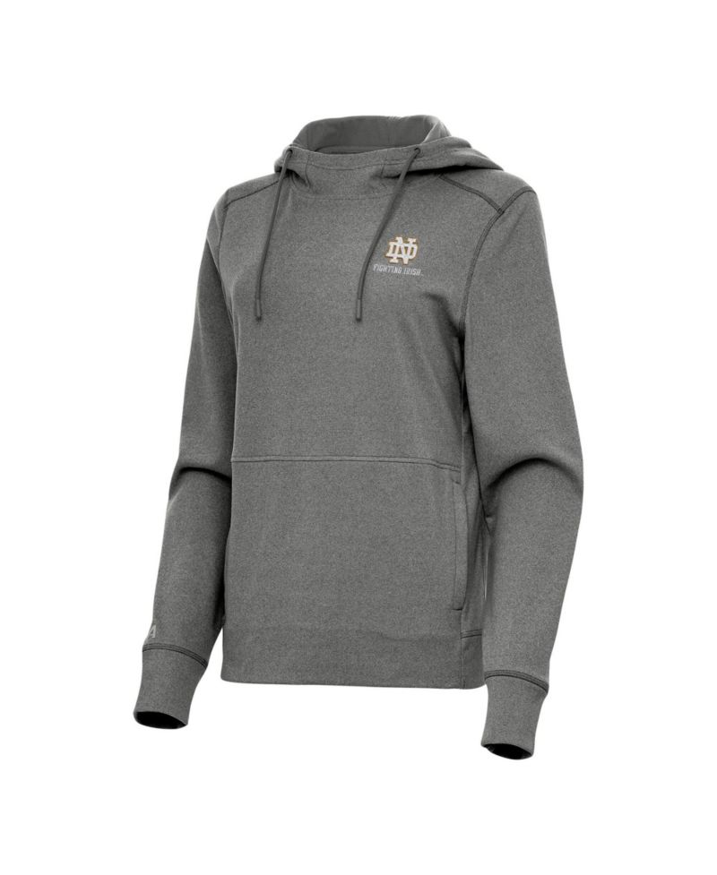 Women's Heather Charcoal Notre Dame Fighting Irish Justice Pullover Hoodie
