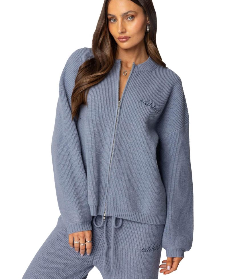 Women's Kris Ribbed Knit Zip Up Sweater