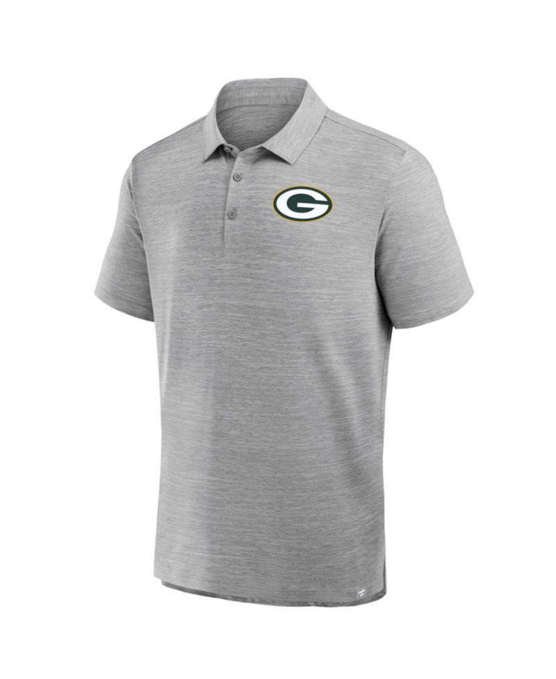 Men's Heather Gray Green Bay Packers Clutch Polo Shirt