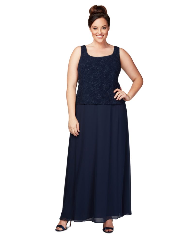 Plus Size Glitter Jacket & A-Line Dress