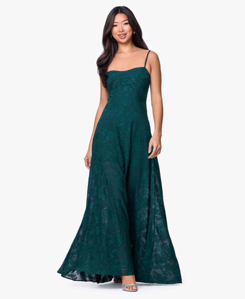 Women's Sweetheart Neck Long Chiffon Dress