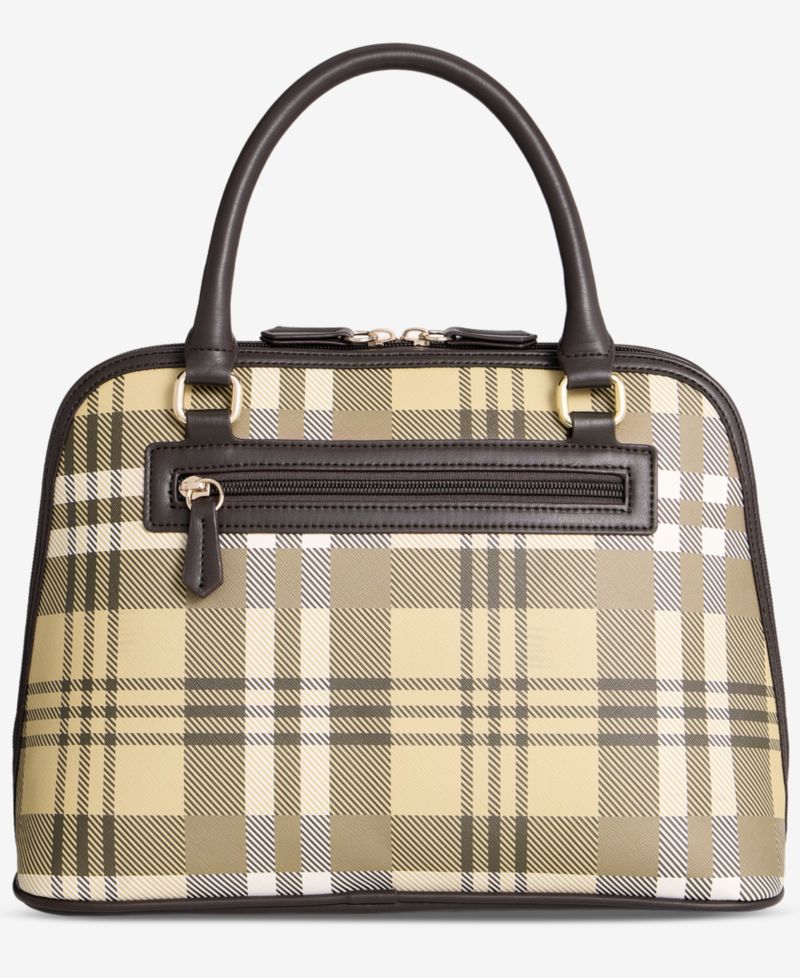 Plaid Detailed Dome Satchel