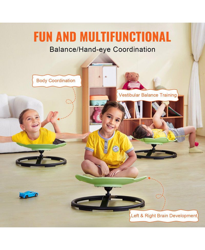 Ages 3+ 360&deg; Spin Sensory Elephant-Shaped Swivel Chair