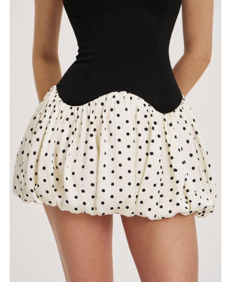 Women's Dahliana Polka Dot Bubble Hem Corset Mini Dress