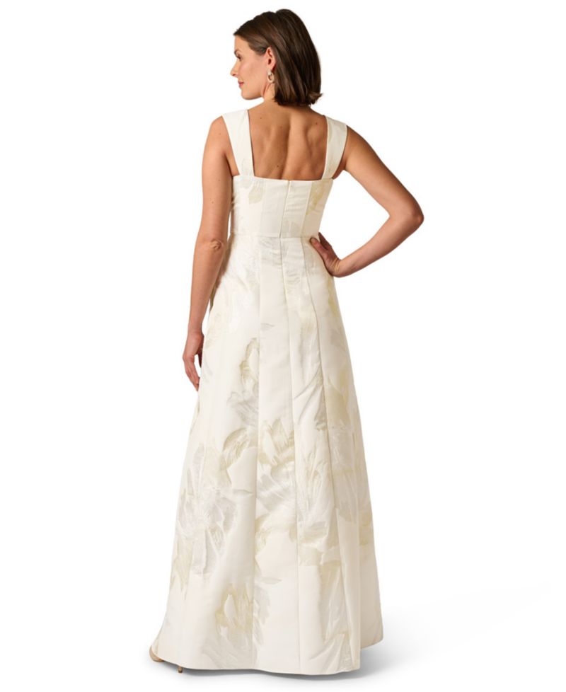 Women's Metallic Square Neck Ball Gown