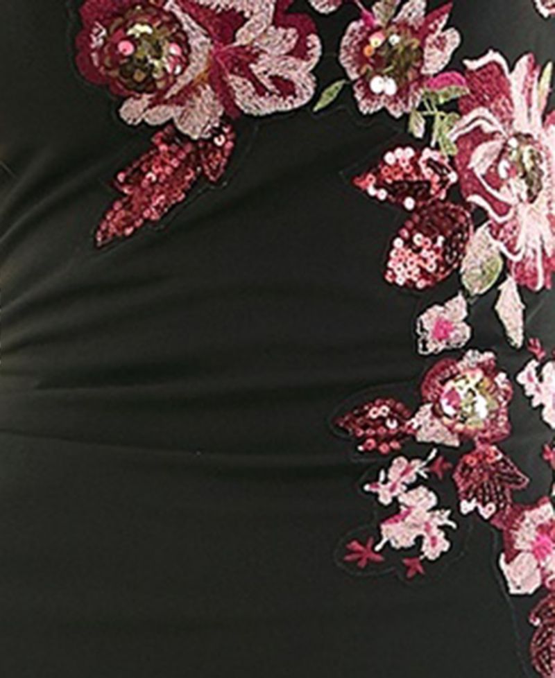 Juniors' Floral-Sequined Bodycon Prom Gown