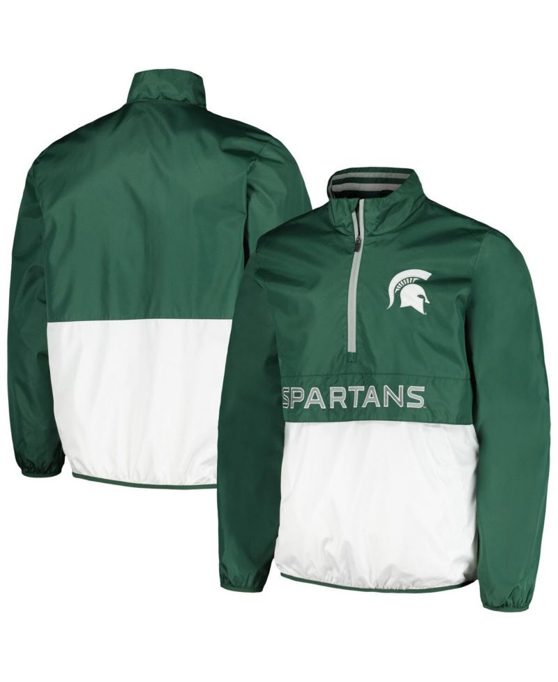 Men's Green Michigan State Spartans Cornerman Half-Zip Top
