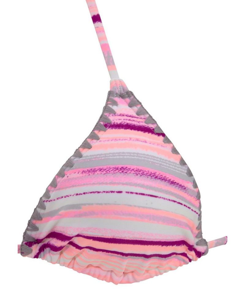 Women's Printed Crochet Triangle Bikini Top