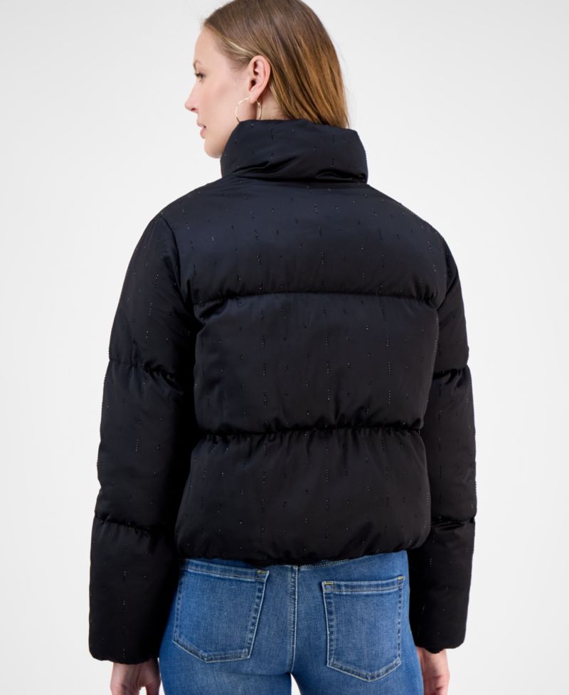 Women's Embellished Stand-Collar Puffer Jacket