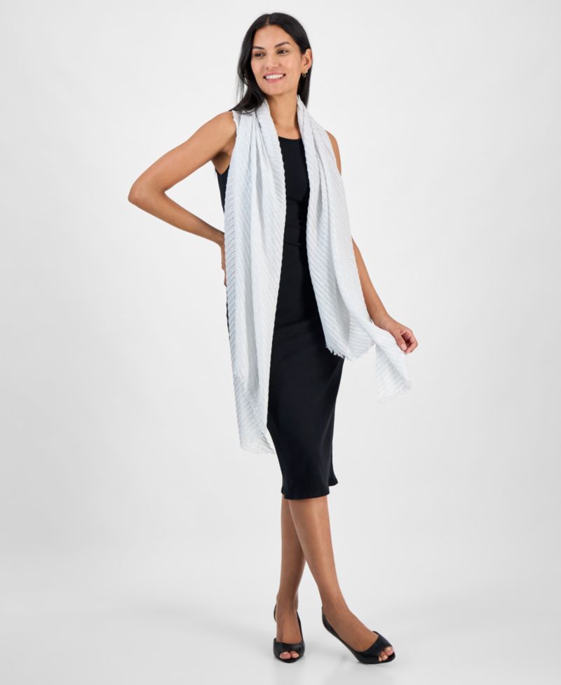 Pleated Shine Wrap Scarf
