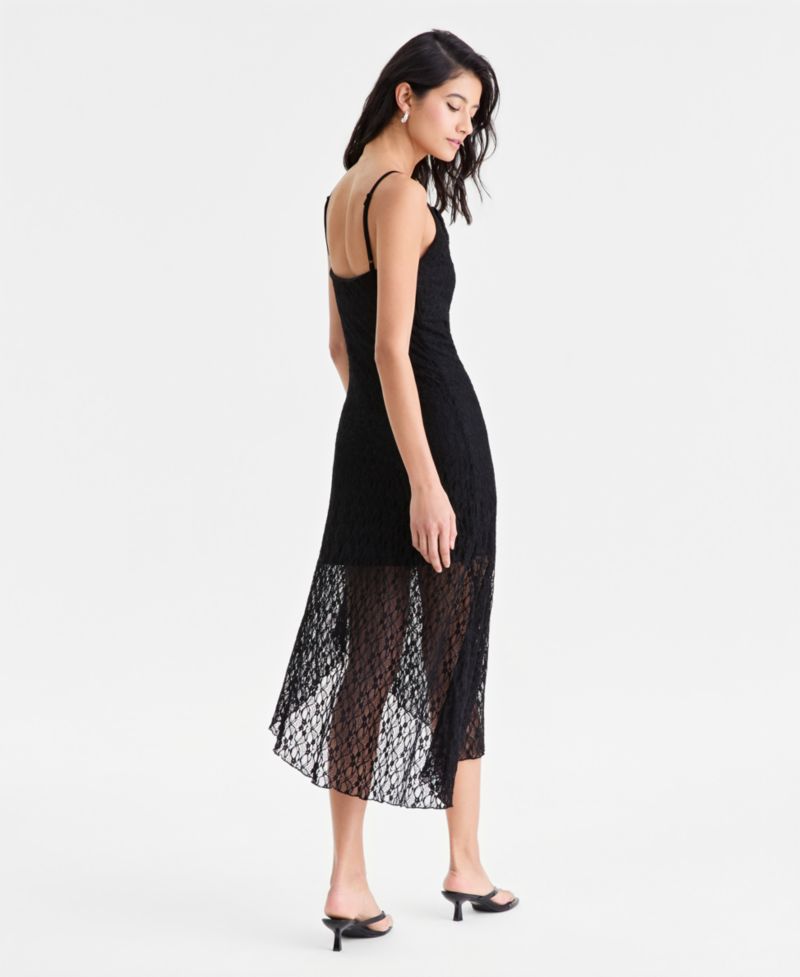 Women's' Cowl-Neck Lace Slip Dress