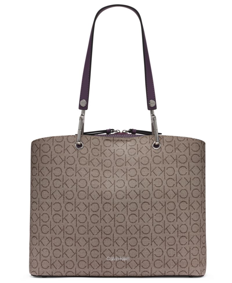 Garnet Signature Triple Compartment Large Top Zipper Tote Bag