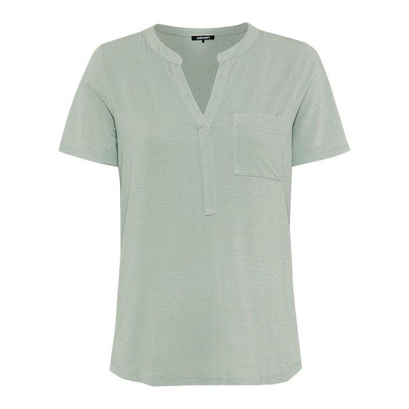 Women's Shimmer Split Neck T-Shirt