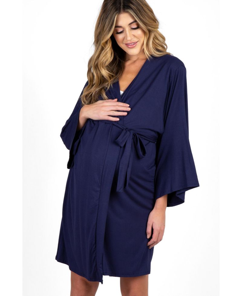 Women's Navy Blue Delivery/Nursing Robe