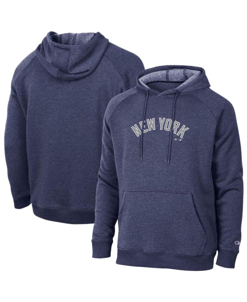 Men's Navy New York Yankees Triumph Tri-Blend Raglan Hoodie