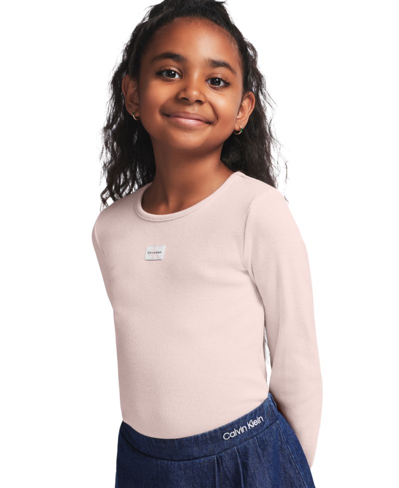 Girls' 2T-6X Long-Sleeve Top and Denim Skort, 2-Piece Set