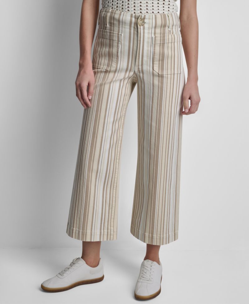 Women's High-Rise Wide-Leg Stripe Pants