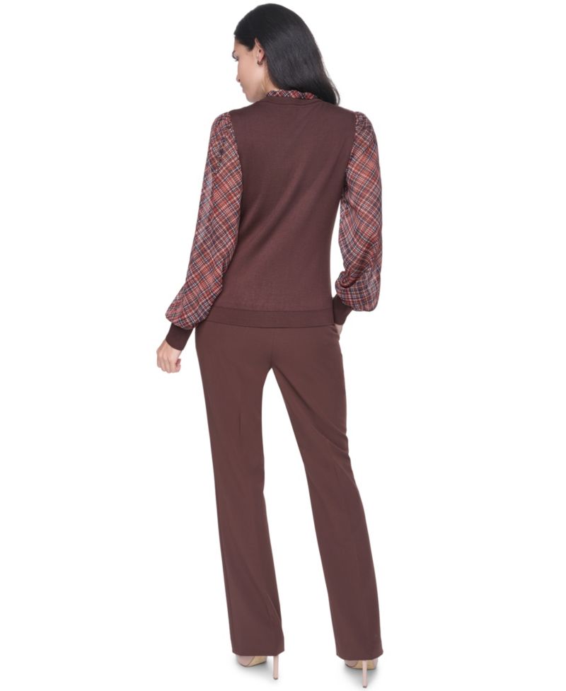 Women's V-Neck Tie-Neck Sweater
