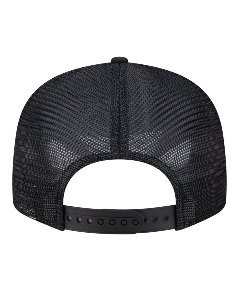 Men's Black Golden State Warriors Block Split Panel 9FIFTY Snapback Hat