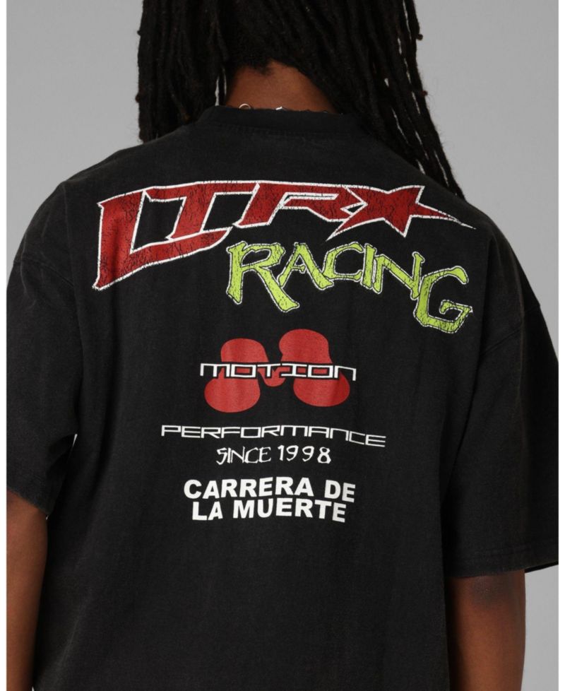 Men's Racing Oversized Graphic Faded-Wash T-Shirt