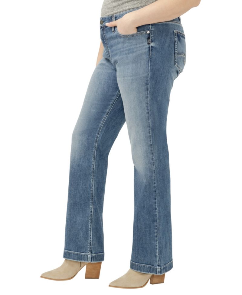 Plus Size Elyse Mid-Rise Cotton-Blend Bootcut Jeans