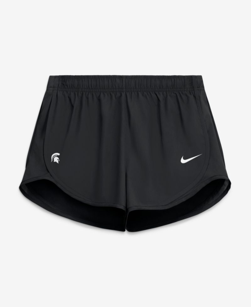 Women's Black Michigan State Spartans Tempo Mid-Rise Dri-FIT Shorts