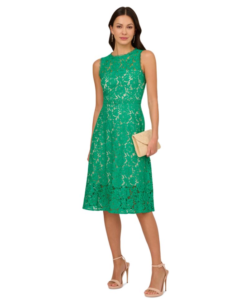 Women's Sleeveless Lace Midi Dress