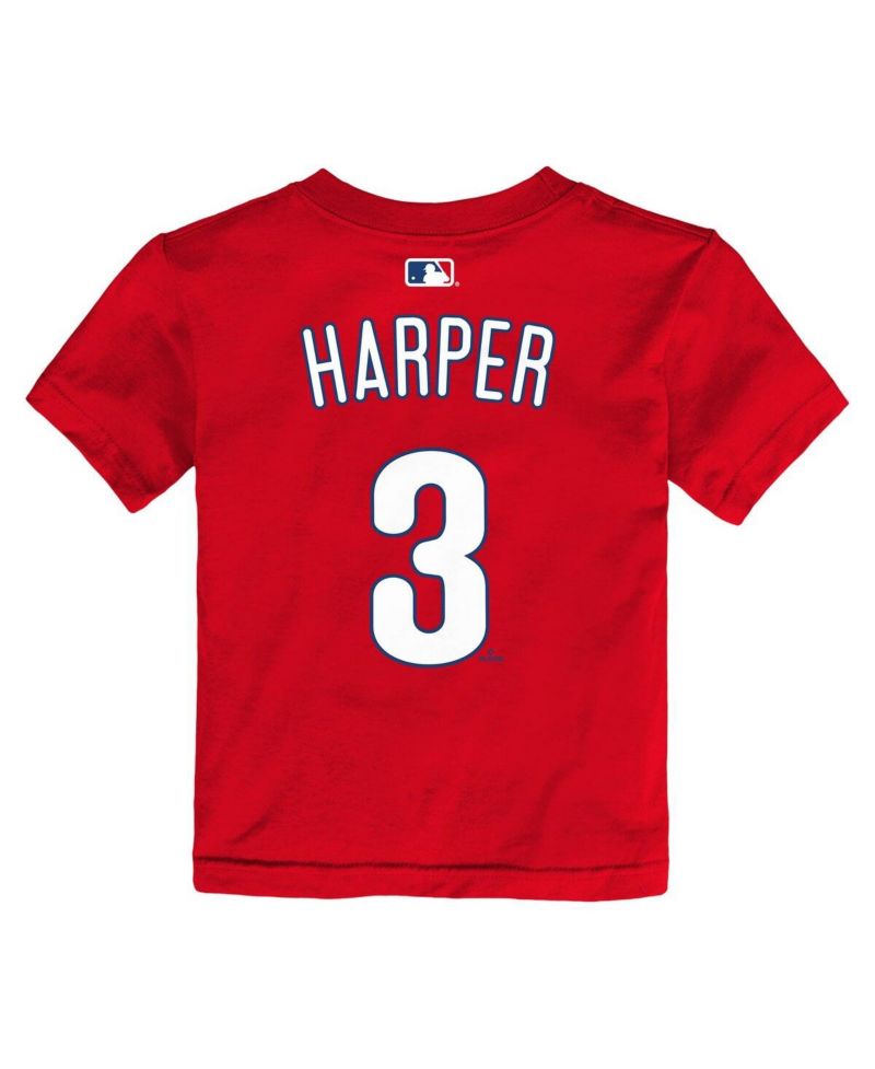 Baby Boys and Girls Bryce Harper Red Philadelphia Phillies Name & Number T-Shirt