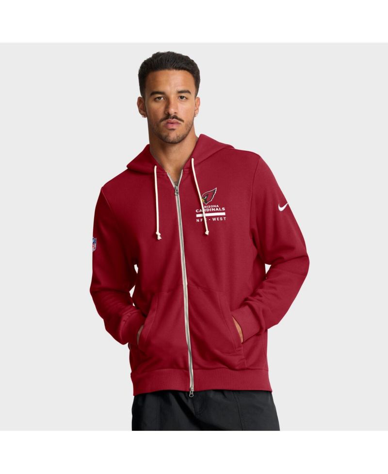 Men's Cardinal Arizona Cardinals Sideline Standard Issue Utility Player Dri-FIT Full-Zip Hoodie