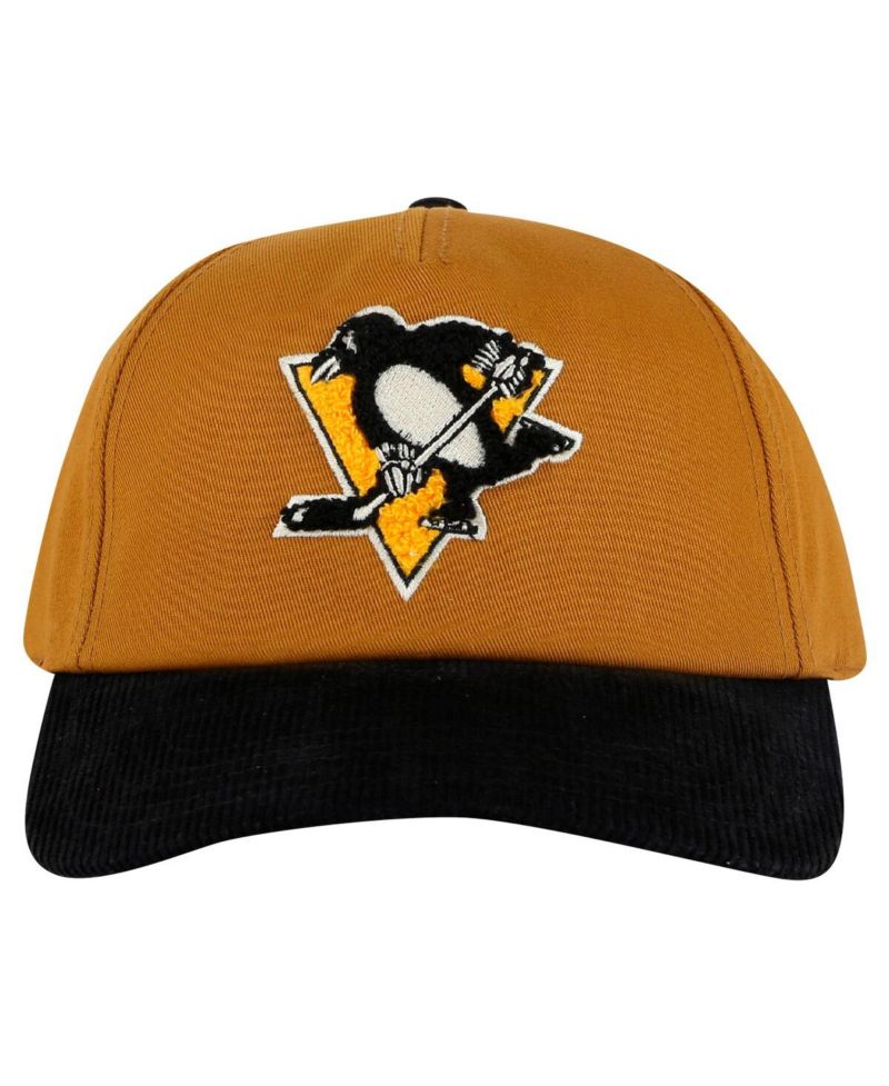 Men's Tan/Black Pittsburgh Penguins Burnett Adjustable Hat