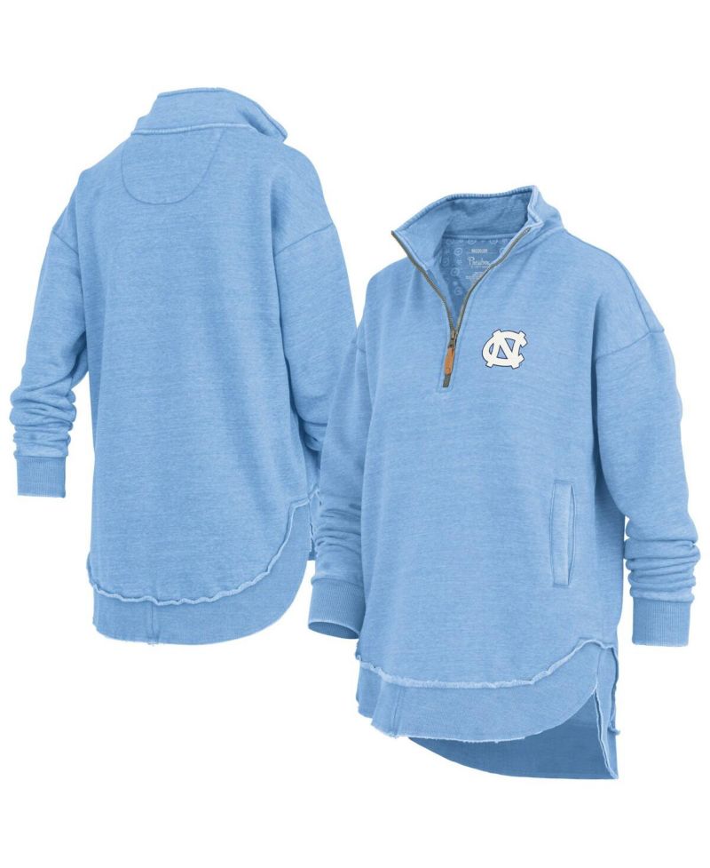 Women's Light Blue North Carolina Tar Heels Northfork Sojourn Poncho Quarter-Zip Sweatshirt