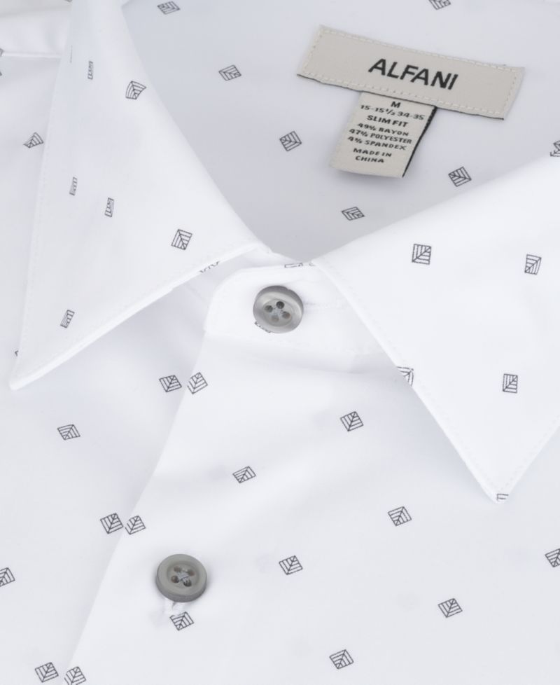Men's Slim-Fit Geometric Pattern Dress Shirt