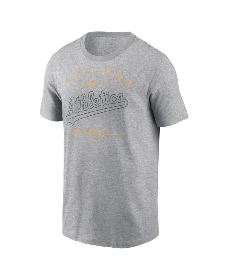 Men's Heather Gray Oakland Athletics Home Team Athletic Arch T-Shirt