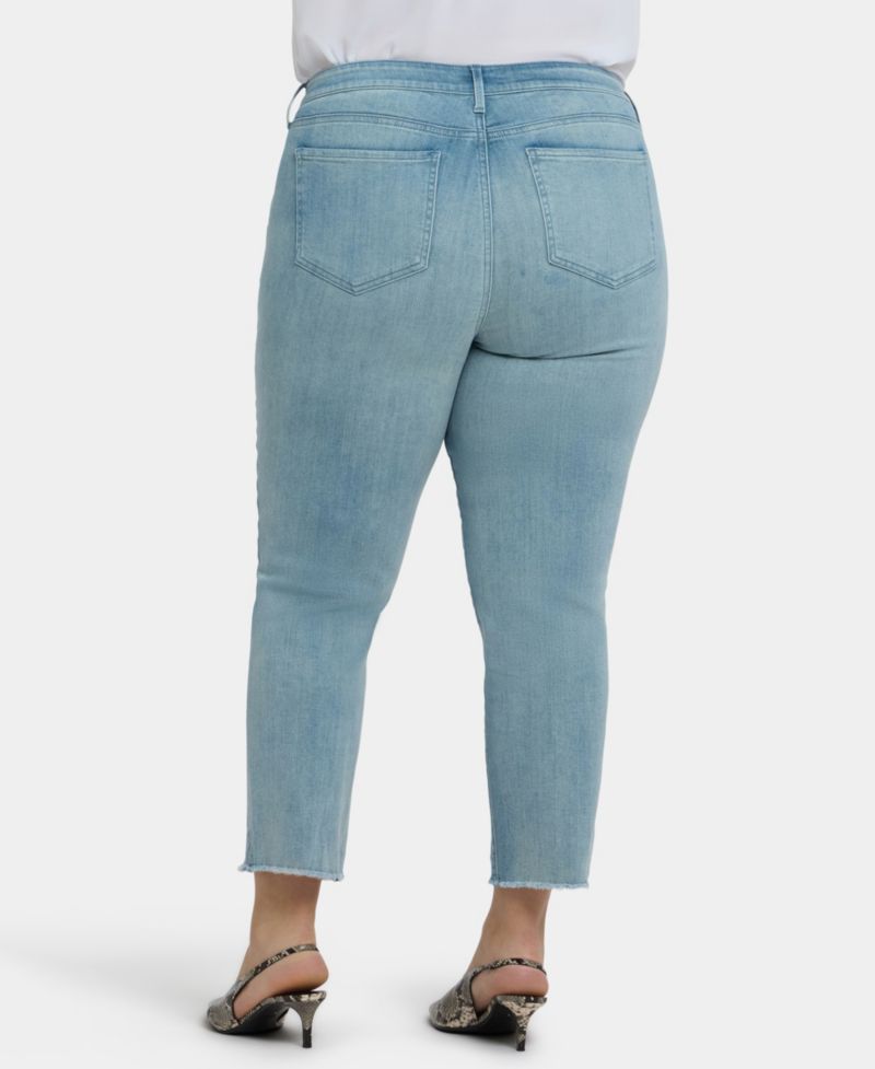 Plus Size Sheri Ankle Fray Hem Jeans with Lift Tuck Technology
