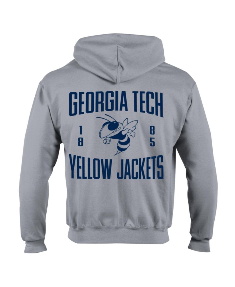 Men's Gray Georgia Tech Yellow Jackets Varsity Power blend Full-Zip Fleece Hoodie