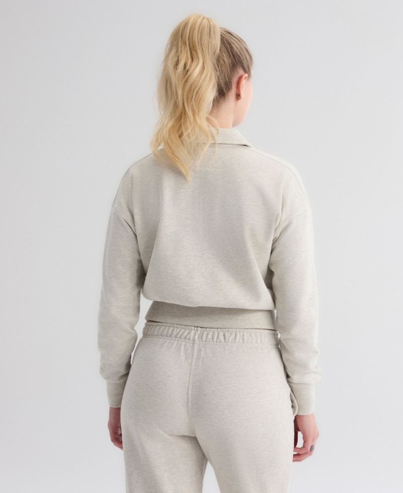Women's Chicago Cubs Quarter-Zip Cropped Sweatshirt