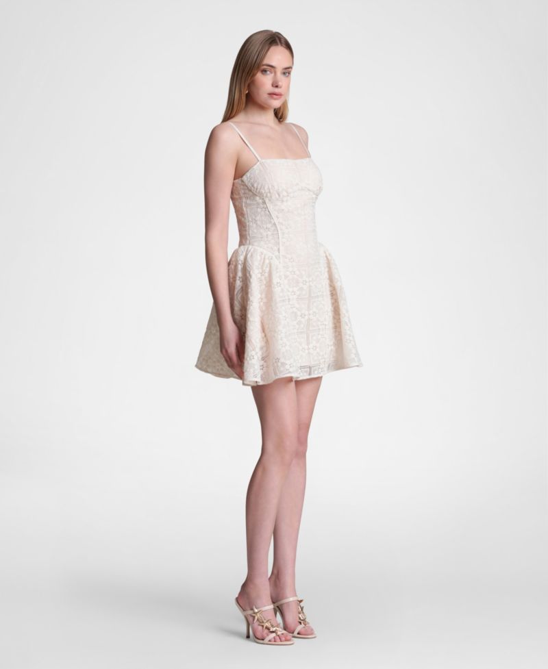 Women's Cotton Sweetheart Neck Mini Dress