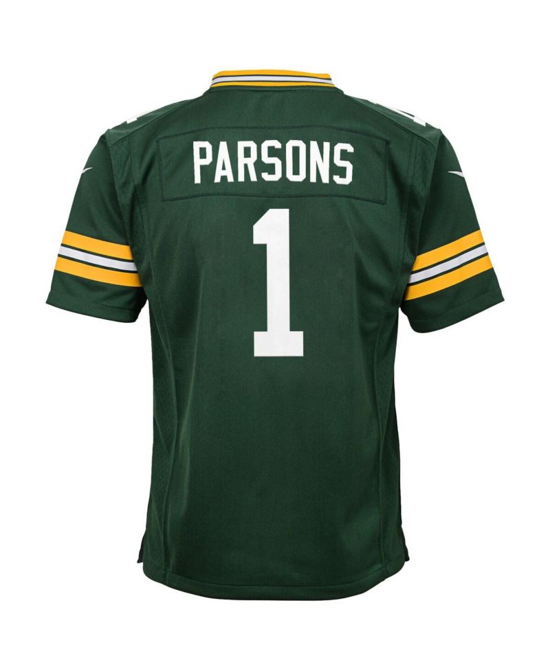 Big Boys and Girls Micah Parsons Green Green Bay Packers Game Player Jersey
