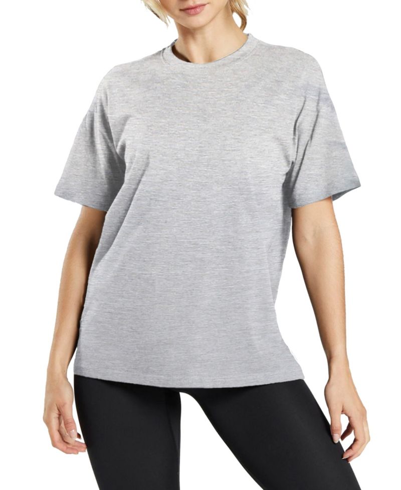 Women's Loose Fit Short Sleeve Crew Neck Solid Tee