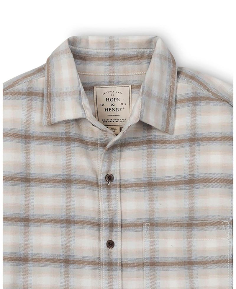 Men's Hope and Henry Organic Long Sleeve Flannel Button Down Shirt