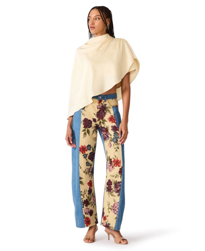 Women's The Sydnee Floral Non-Stretch Wide-Leg Jeans