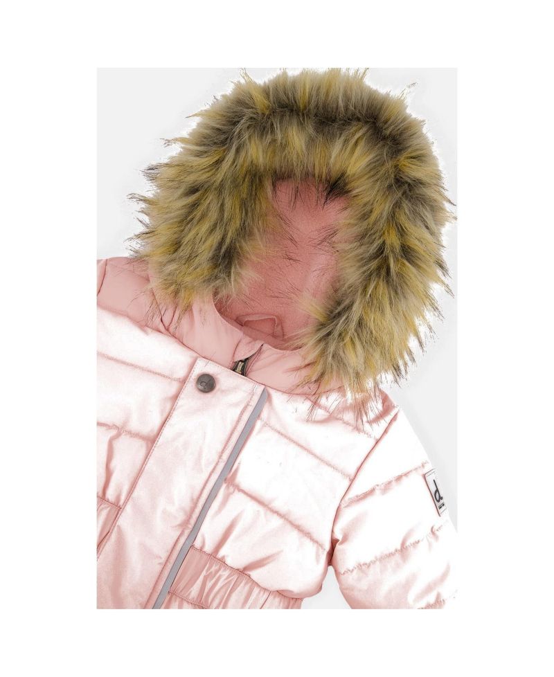 Baby Girl ( 6M to 24M ) Original One Piece Puffy Snowsuit with Removable Mittens and Boots Pale Dusty
