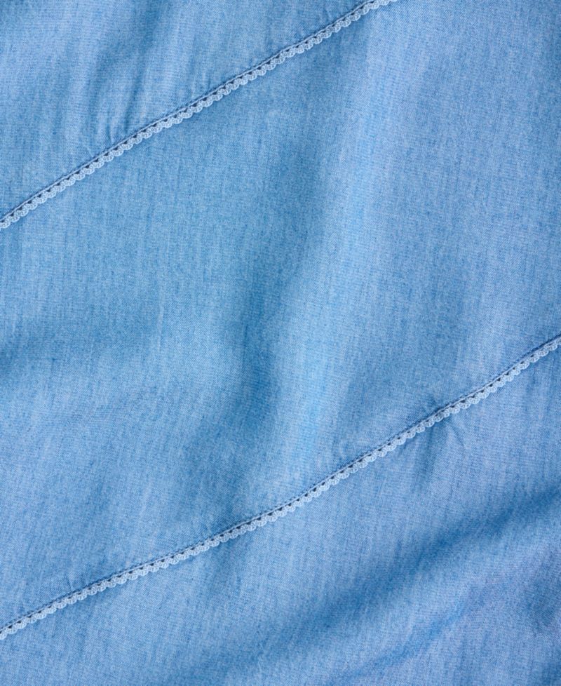 Women's Chambray Diagonal Seam Midi Dress