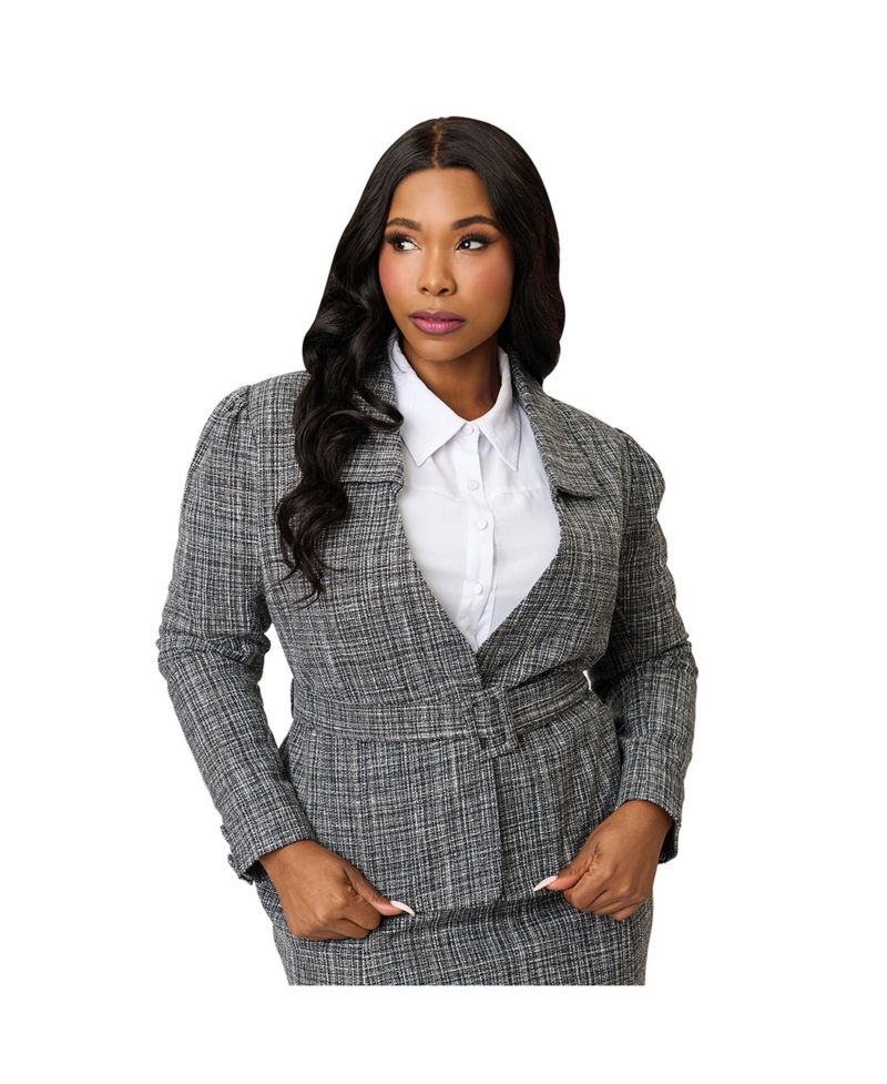 Plus Size Womwn's 1940s Tweed Belted Jacket